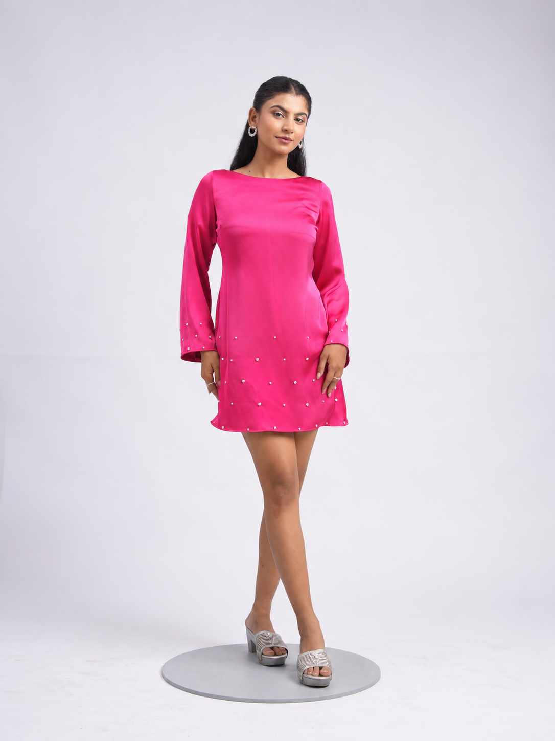 Solae Breeze Midi Dress in Hot Pink
