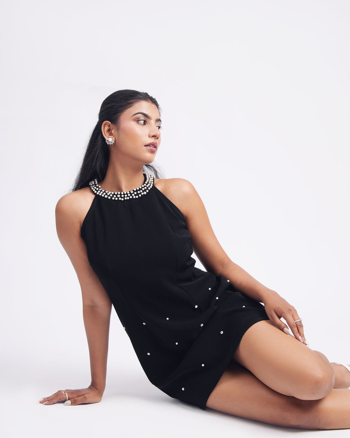 Solae Halo Mini Dress in Black