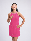 Solae Halo Mini Dress in Pink