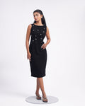 Solae Iris Midi Dress in Black