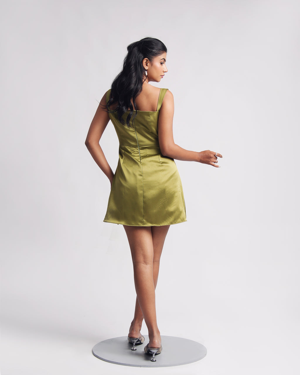 Solae Poppy Mini Dress in Light Olive