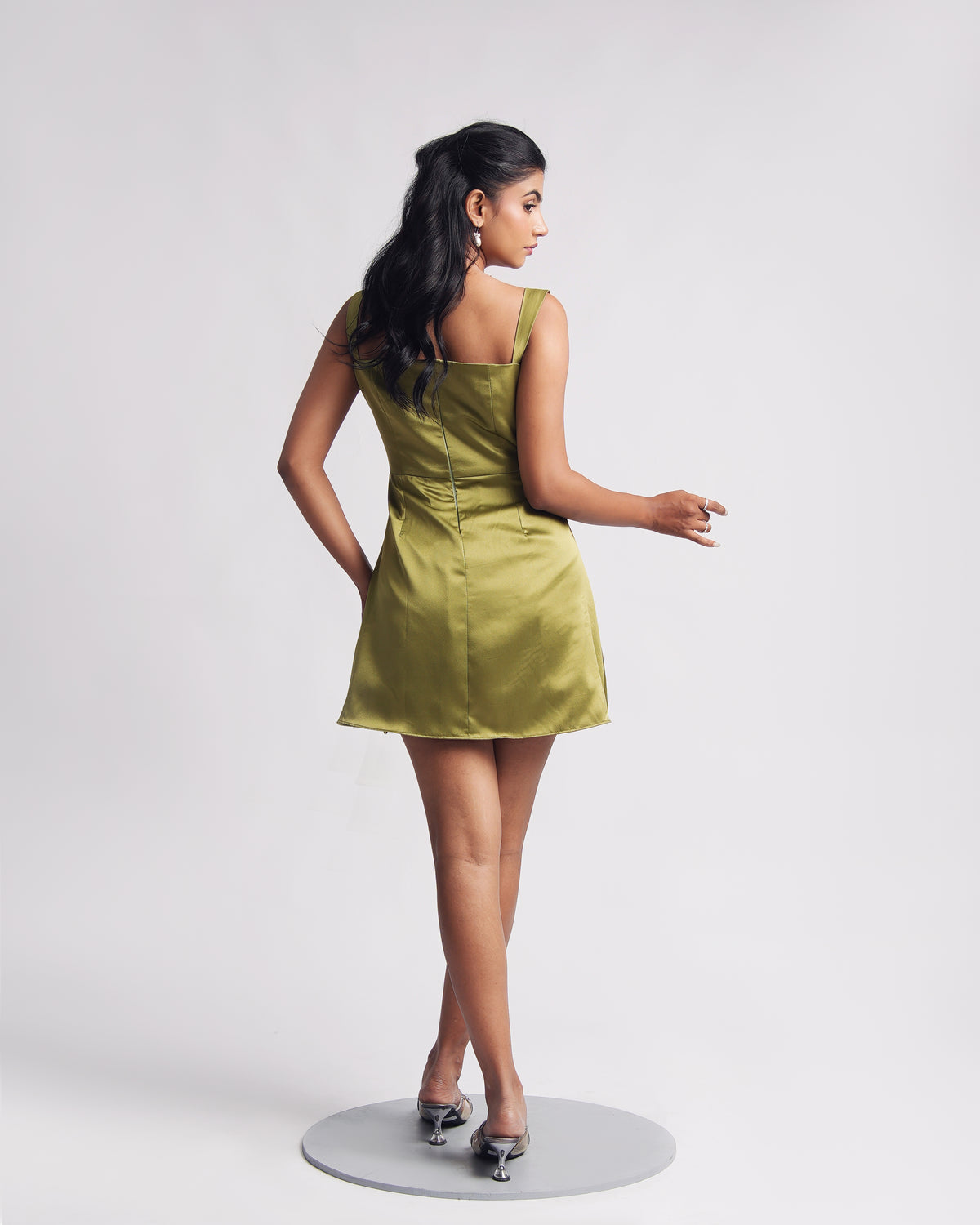 Solae Poppy Mini Dress in Light Olive