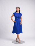 Solae Ripple Midi Dress in Royal Blue
