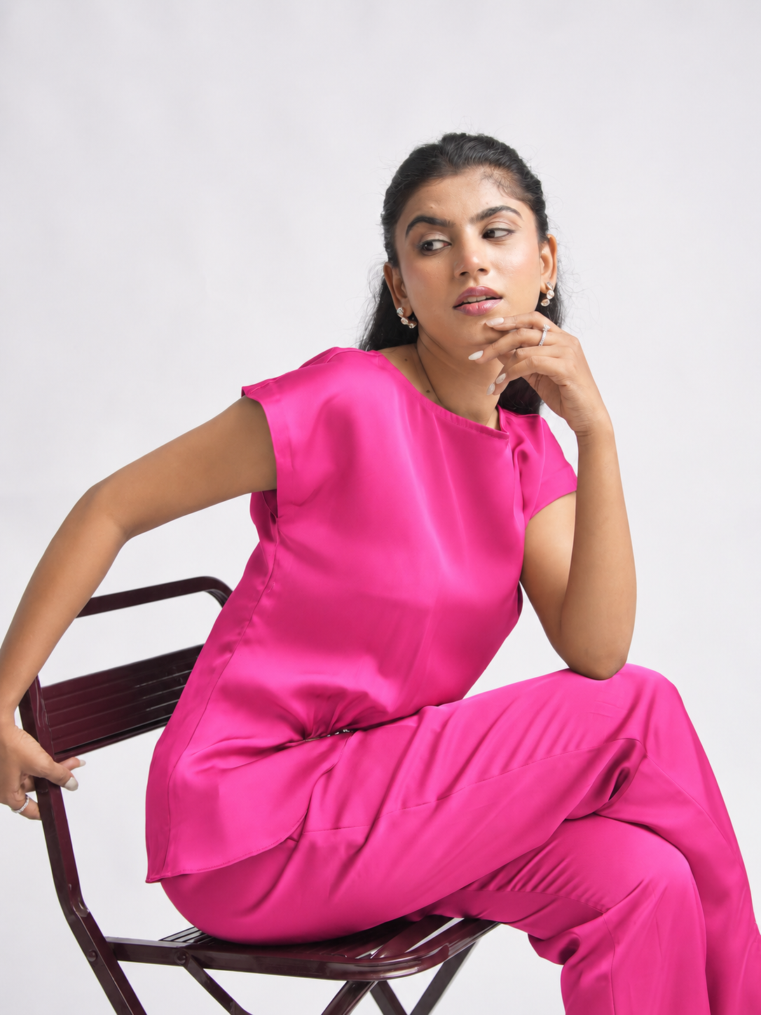 Solae Willow Top in Hot Pink